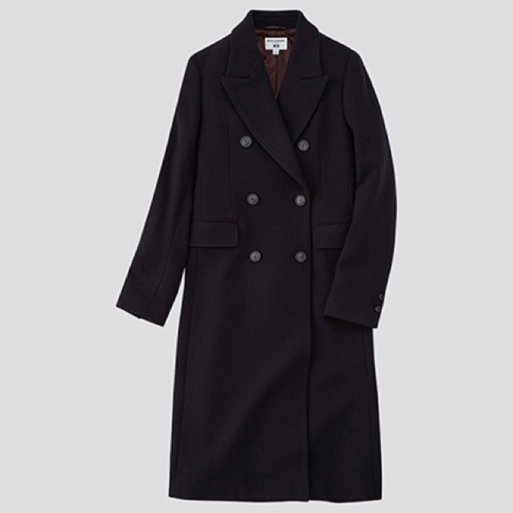 UNIQLO x Inès de la Fressange tweed coat in Navy/ Size S